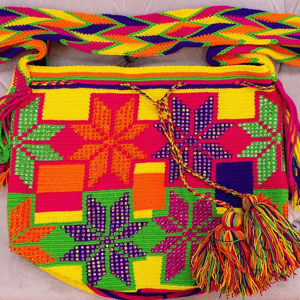 Handmade Yellow Patterned Shoulder Bag
